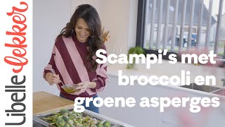 Sandra Bekkari tipt gegrilde scampi’s met broccoli groene asperges en sojasesamdressing [upl. by Tiena]