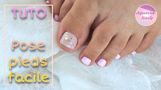 TUTO Pose vernis semi permanent pied nail art facile [upl. by Dermott395]