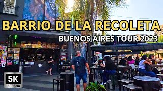 【5K】Recorriendo BARRIO DE LA RECOLETA  CIUDAD BUENOS AIRES  Walking Tour 2023 [upl. by Ashok421]