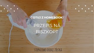 Przepis na puszysty biszkopt bez proszku do pieczenia homebookgotuje [upl. by Ardnuhsed]