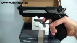 CO² Pistole Beretta 90Two 45mm BB  Schreckschuss Gaswaffen Test wwwwaffenfuzzide [upl. by Aruam341]