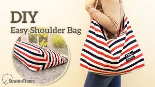 DIY Easy Shoulder Bag  How to make a Large Messanger Bag Tutorial sewingtimes [upl. by Thalassa]