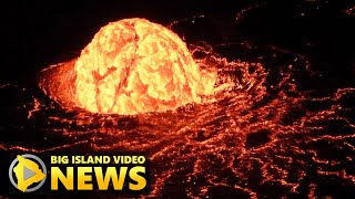 Kilauea Eruption Update Lava Lake Dome Fountain Emerges Jan 5 2021 [upl. by Lebana]