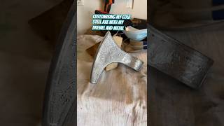 Dremel engraving of Cold steel viking axe viking axe dremel diy craft lornashore metal odin [upl. by Lein436]