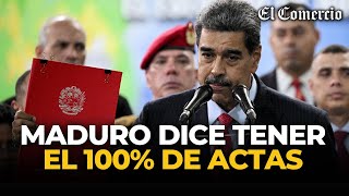 MADURO presenta RECURSO DE AMPARO ante el Tribunal Supremo y afirma tener 100 de ACTAS El Comercio [upl. by Annaujat96]