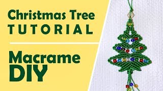 Macramé Hanging Christmas Tree 🎄 Tutorial by Macrame School [upl. by Martica906]