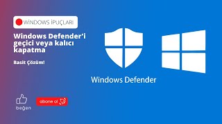 Windows Defenderi geçici veya kalıcı kapatma  basit çözüm Altyazılı Anlatım [upl. by Inerney]