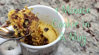 1 MINUTE Microwave Cookie Recipe  Mug Chocolate Chip Cookie  Cookie For One [upl. by Reisch197]