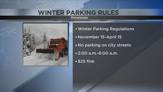 Rhinelander PD Reminds Residents About Winter Parking Regulations [upl. by Hubey]