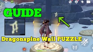 Dragonspine Wall Puzzle Guide  Ancient Ruin Plate  Genshin Impact  Tleoxrun [upl. by Moreville]