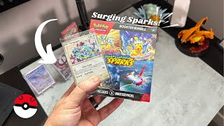 Pokemon Surging Sparks Booster Bundle amp GameStop Promo Opening [upl. by Liauqram]