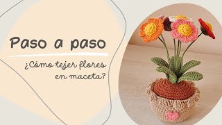 Flores en maceta a crochet  Teji2Sindi ♡ [upl. by Trab]