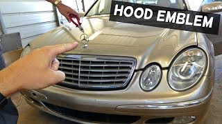 MERCEDES W211 HOOD EMBLEM REPLACEMENT REMOVAL [upl. by Cami]