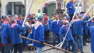 2 Fasching 2018 Narrenbaumsetzten in Pfullendorf Stegstrecker NMarrenzunft BaufachForum Baulexikon [upl. by Earb]