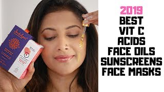 THE BEST SKINCARE 2019  TOP VIT C ACIDS FACE OIL SUNSCREEN FACE MASKS  BEST OF BEAUTY INDIA [upl. by Ioyal]