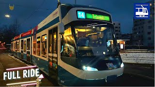 Cab Ride Zürich Tram 14 Full Line  Seebach  Triemli Cab Ride Line 14 4K [upl. by Lamok389]