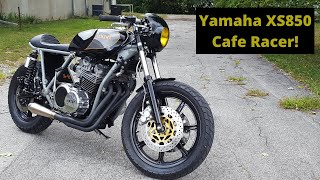 Brick House Builds Yamaha XS850 Cafe racer fly by [upl. by Lessur]