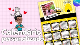 Como fazer Calendário Personalizado com Foto no Canva [upl. by Lawtun]