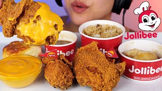 ASMR Jollibee Mukbang Fried Chicken  Cheese Sauce  Eating Sounds  No Talking [upl. by Ocirne]