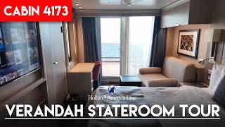 Koningsdam Verandah Stateroom Tour 4173  Holland America Line [upl. by Murrah]