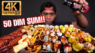 ASMR MUKBANG DIMSUM 50 BIJI SIRAM SAUS SAMYANG [upl. by Sanders629]