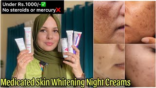 Medicated skin brightening NIGHT CREAMS for hyperpigmentation melasma dark spots freckles amp Tan [upl. by Eugenie825]