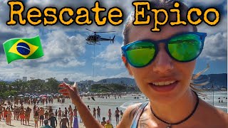 INCREIBLE RESCATE en HELICOPTERO 🚁 en el MORRO do MACACO Brasil  E47 AMERICA en MOTO [upl. by Aliahkim]