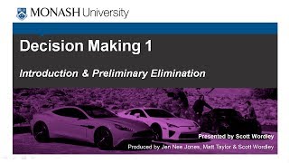 Decision Making 1 Introduction amp Preliminary Elimination [upl. by Llirret1]