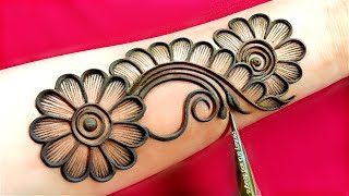 Very beautiful stylish front hand mehndi design  easy arabic mehndi  mehndi ka design  Mehndi [upl. by Hekker367]