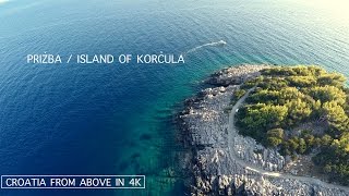 Prižba  Korčula  Hrvatska  Croatia  Aerial video  4K [upl. by Cadmann]