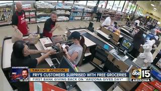 Frys customers surprised with free groceries [upl. by Narrad]