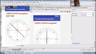 82 Magnetic Compass Accelerometer Sensor Android App in Android Studio [upl. by Ruggiero]