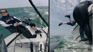 RS200 at HISC Whitsun Regatta 2018 Race 2 Capsizes [upl. by Aiekal824]