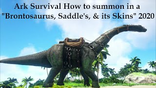 Ark Survival How to summon in a Brontosaurus Saddles amp Skins 2020 [upl. by Peterson]