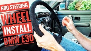 HOW TO INSTALL A STEERING WHEEL AND QUICK RELEASE ON A BMW E30 BERTY 30 PART 4 [upl. by Marcela]