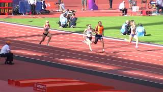 【パラ陸上】T12 women 100m  2013 Sainsburys Anniversary Games International Para Challenge [upl. by Dahlstrom]