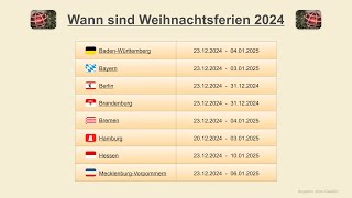 Wann sind Weihnachtsferien 2024 [upl. by Bentlee]