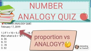 NUMBER ANALOGY quiz [upl. by Mathias]