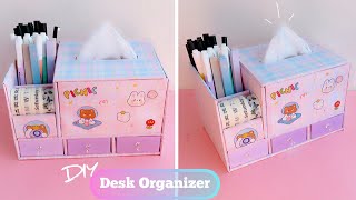 DESKTOP ORGANIZER DIY expandable of CARDSTOCK PAPER 👉 Back to school aPasos Crafts DIY [upl. by Christiane]