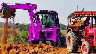 JCB 3dx Backhoe Maschine fully Loading Mud in Mahindra 475 di tractor JCB Miti khudai jcb jcb3dx [upl. by Phelgen972]