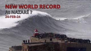 NAZARÉ  PORTUGAL A BATTLE FOR THE WORLD RECORD surf nazaresurf worldrecord [upl. by Merideth]