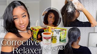 I RELAXEDTEXLAXED My 4C HairAGAIN  CORRECTIVE RELAXER AT HOME [upl. by Ayim]