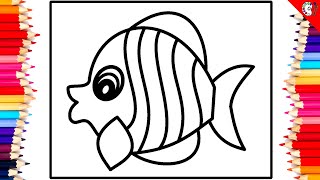 Colorful fish Coloring Pages  Creative Fun for Kids and Adults [upl. by Ihculo180]