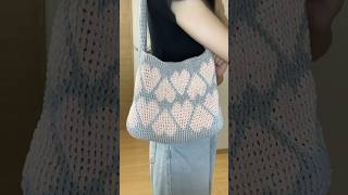 🩷crochet heart bag🩷  💜ハート模様のバッグ💜 crochet heartbag かぎ針編み ハート模様 [upl. by Odette]