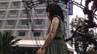 Giants  Royal de Luxe at Perth International Arts Festival 2015  Girl walking down to Langley Park [upl. by Ecinrev23]