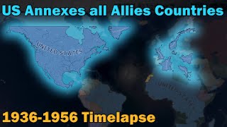 What if US annexed all Allied countries in Hoi4  Hoi4 Timelapse [upl. by Sundberg752]