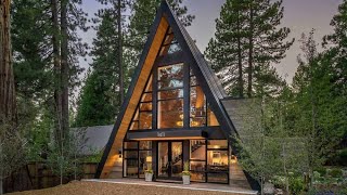 Contemporary Aframe Cabin With A Soaring Ceiling And Huge Windows [upl. by Meurer294]