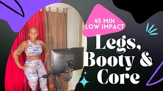 45 Minute Low Impact Spin Workout to Strengthen Core Legs amp Glutes [upl. by Alien]