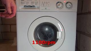 Zanussi Aquacycle FLS1383  All spin speeds available on variable spin [upl. by Ahsinod]