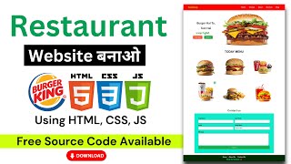 Responsive Burger Website Design Using HTML CSS And JavaScript [upl. by Anawd815]